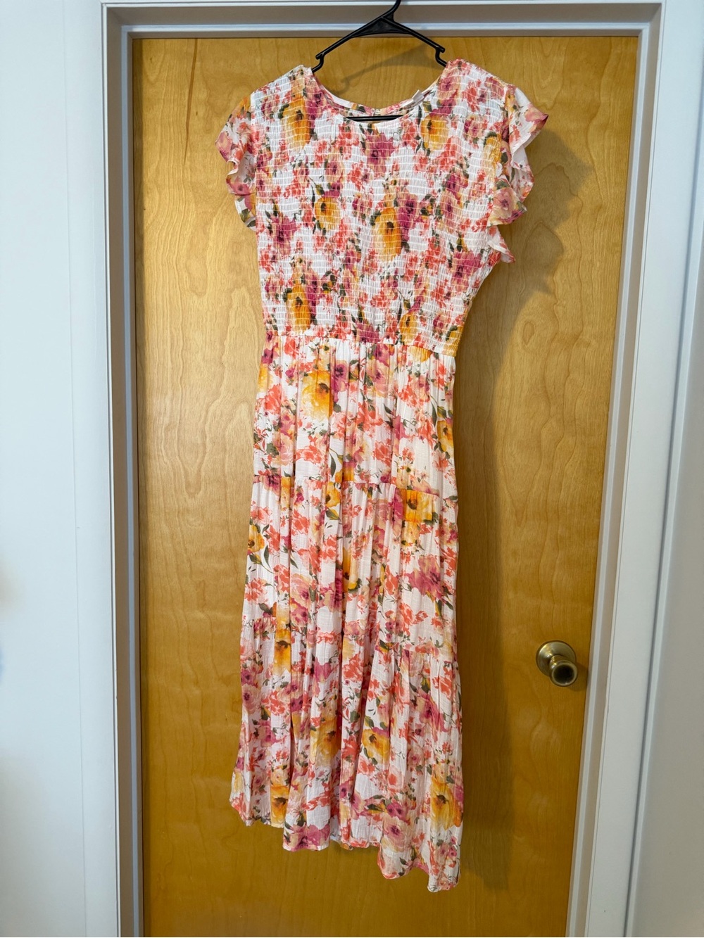 Floral Pink and Yellow Maxi Dress